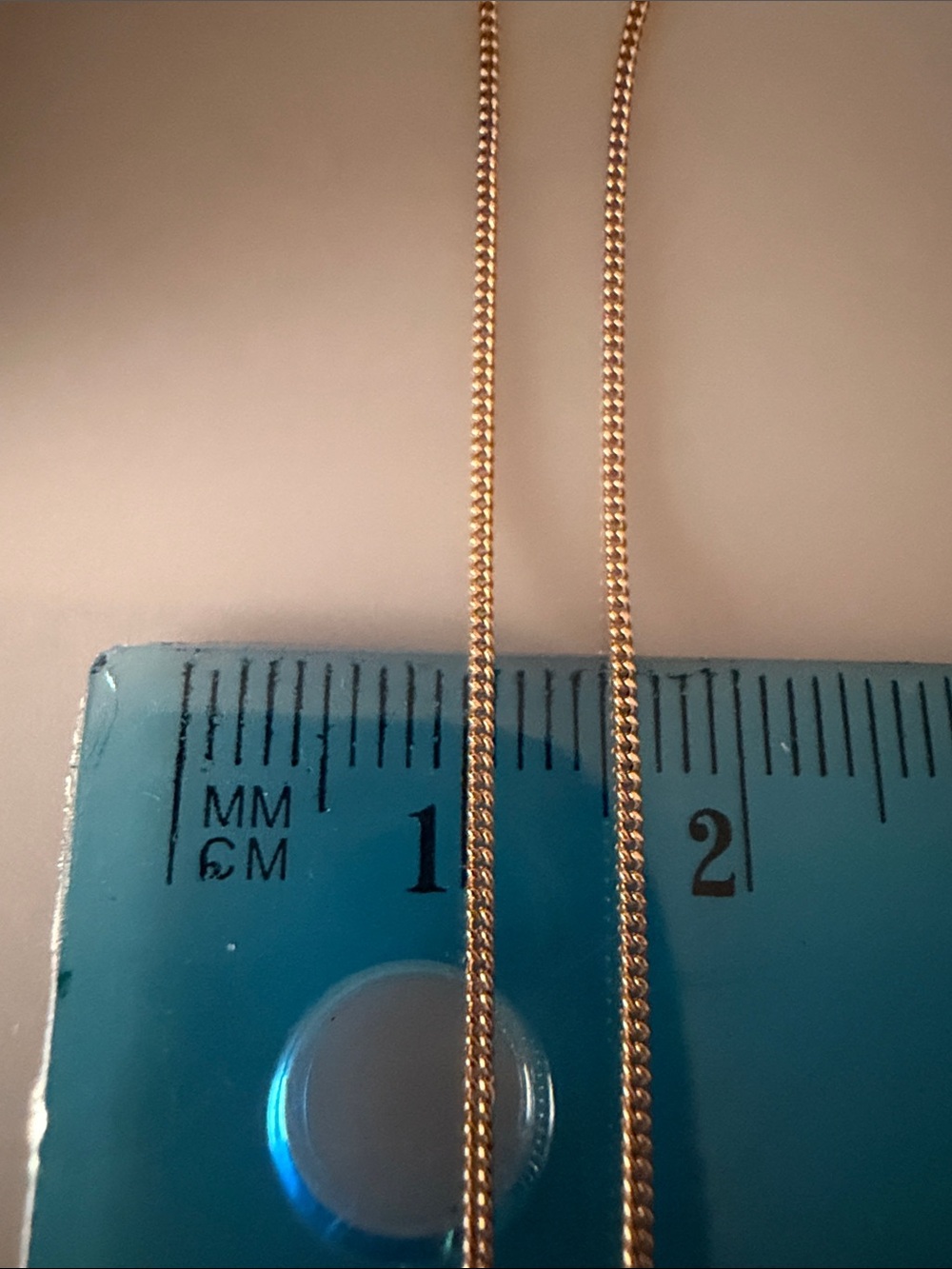 Solid 14K gold classic chain necklace, vintage, 16.5” long - Picture 6 of 7